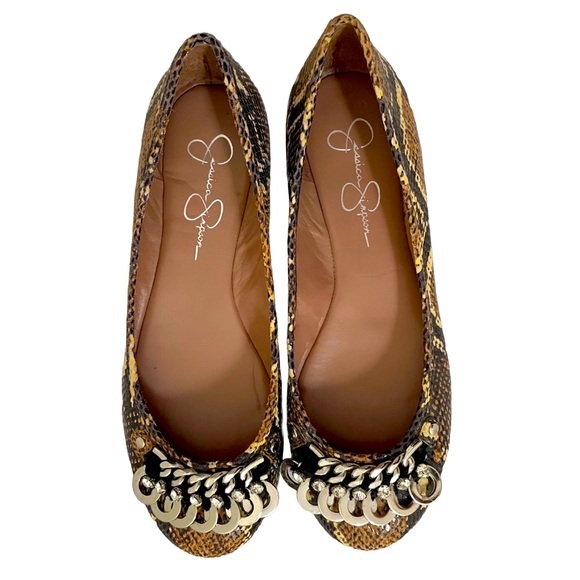 Jessica Simpson Brown Snake Print Flats - Picture 1 of 6